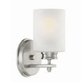 thumbnail image 1 of Kira Home Phoebe 8" Wall Sconce, Frosted Seeded Glass Cylinder Shade, Silver Wall Light, Cylinder Glass Shade, 1 of 8