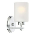 thumbnail image 1 of Kira Home Phoebe 8" Modern Wall Sconce/Vanity Light + Frosted Seeded Glass Shade, Chrome Finish, 1 of 8