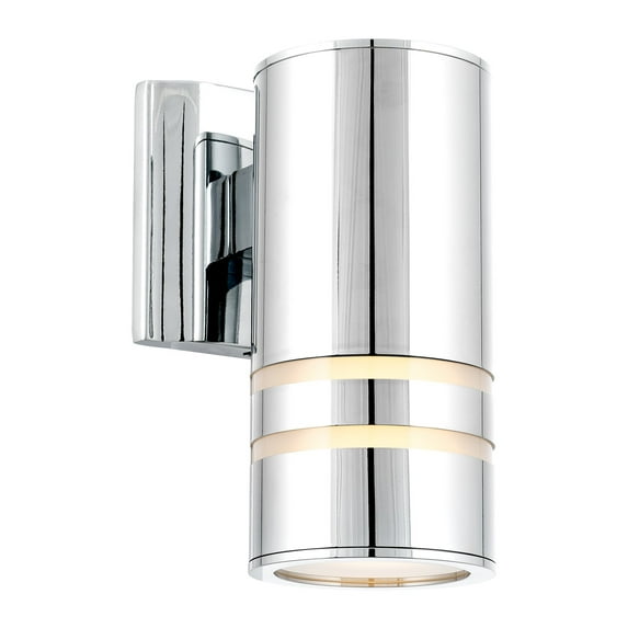 Kira Home Rockwell 8.5" 1-Light Weatherproof Porch Light, Metal Cylinder Wall Sconce, For Indoor/Outdoor Use, Chrome