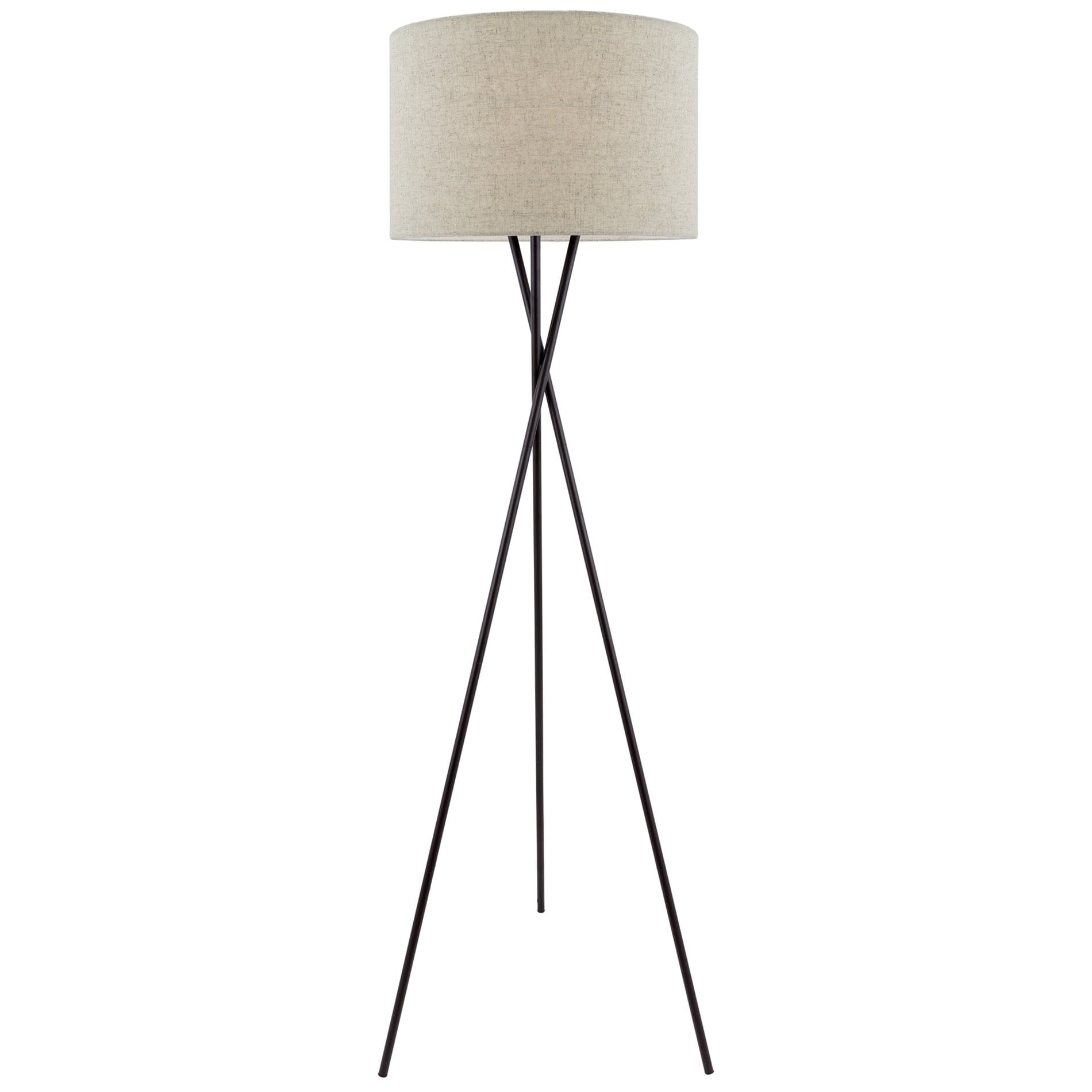 Sadie 60'' Oil-Rubbed Bronze Tripod Floor Lamp with Honey Beige Shade