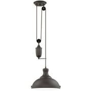 Kira Home Sequoia 13 Farmhouse Pulley Pendant Light, Retractable Design, Adjustable Height, Oil-Rubbed Bronze