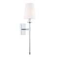 thumbnail image 1 of Kira Home Torche 20" Wall Sconce/Wall Light + Linen Shade, Chrome Finish, 1 of 7