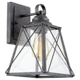 thumbnail image 1 of Kira Home Tundra 11.5" Modern 1-Light Outdoor Wall Lantern Porch Light + Clear Glass, Galvanized Gray Finish, 1 of 7