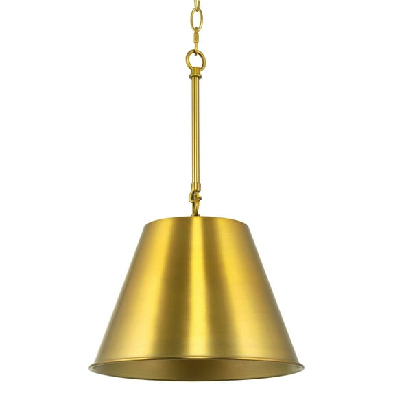 Kira Home Vida 12" Modern Industrial Pendant Light + Metal Empire Shade, Adjustable Hanging Height, Warm Brass Finish