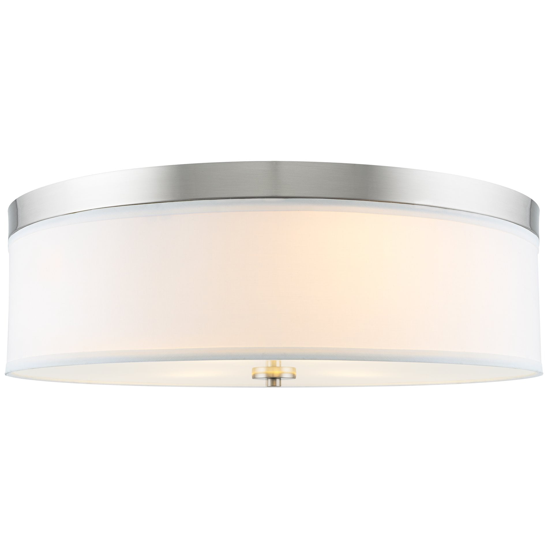 Brushed Nickel 20" Drum Shade Flush Mount Ceiling Light