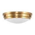 thumbnail image 1 of Kira Home Waverly 14" 3-Light Modern Flush Mount Ceiling Light + Frosted Glass Dome Shade, Warm Brass Finish, 1 of 7