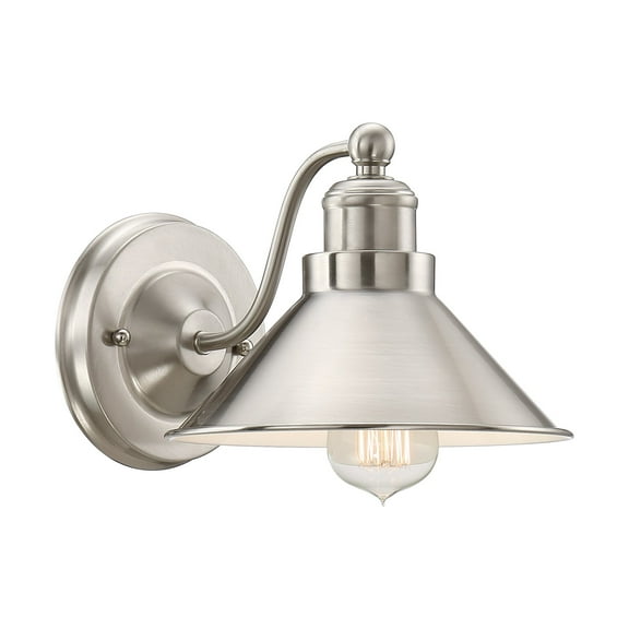 Kira Home Welton 11" Modern Industrial Wall Sconce, Brushed Nickel Finish