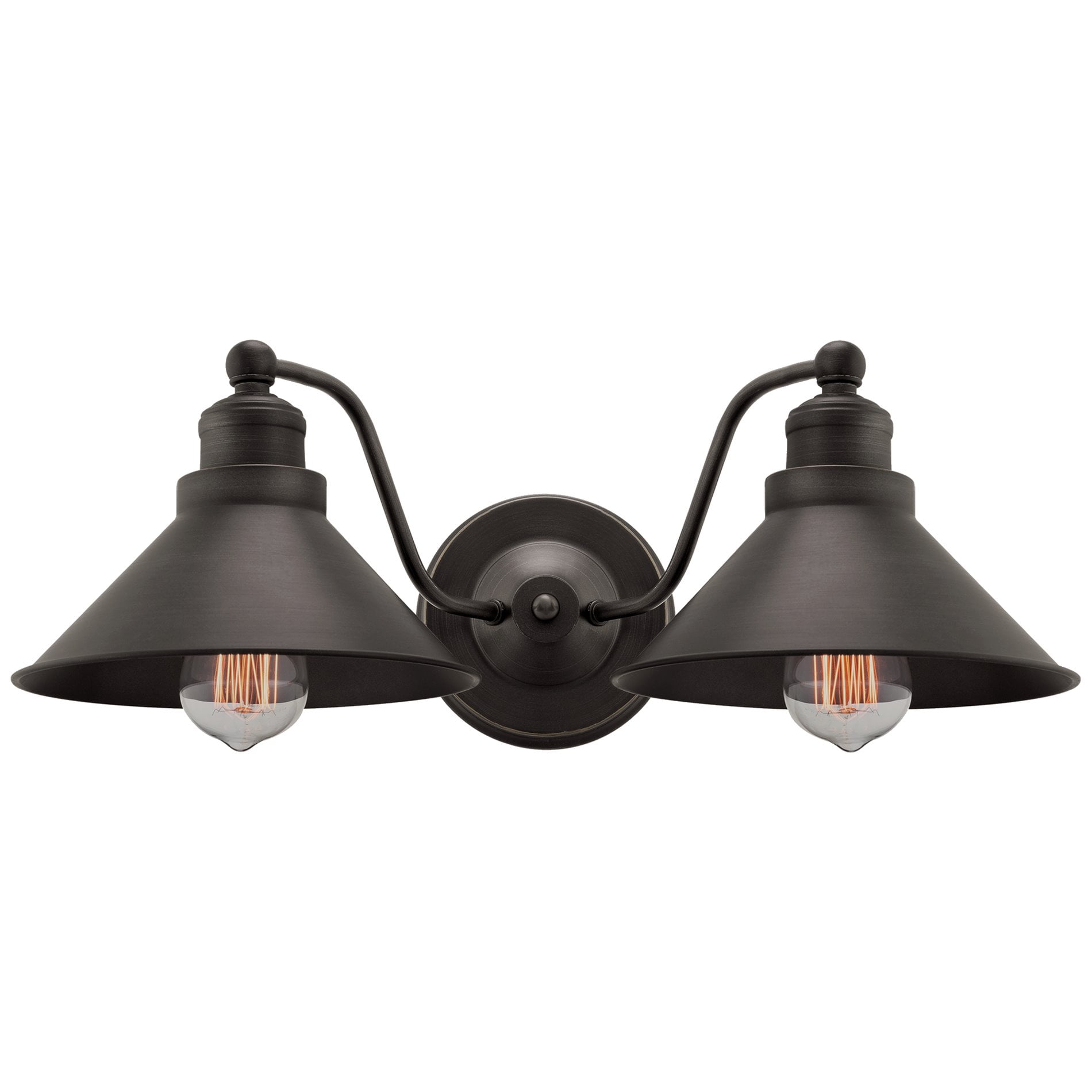 Dual-Source Brushed Dark Bronze Industrial Wall Sconce
