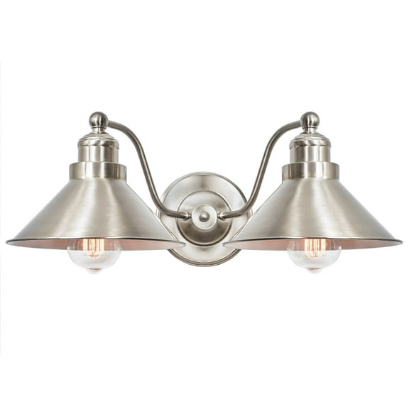 Kira Home Welton 19" Modern Industrial 2-Light Wall Sconce, Brushed Nickel Finish