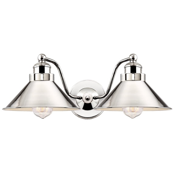 Kira Home Welton 19" Modern Industrial 2-Light Wall Sconce, Polished Nickel Finish