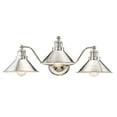 thumbnail image 1 of Kira Home Welton 26" 3-Light Modern Farmhouse Bathroom Light, Vintage Vanity Barn Light, Polished Nickel Finish, 1 of 9