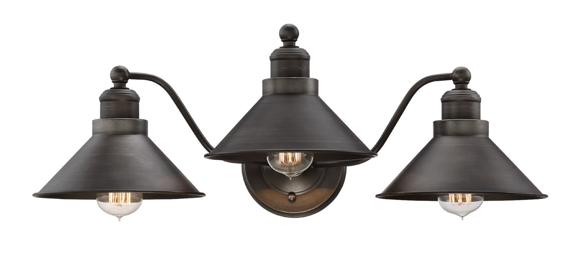 Kira Home Welton 26" Modern Industrial 3-Light Vanity / Bathroom Light, Brushed Dark Industrial Bronze Finish