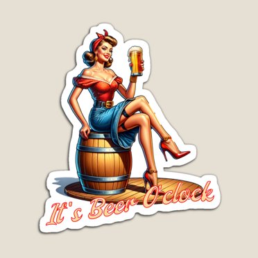 Beer O’Clock Vinyl Sticker – Waterproof, Removable, Perfect For Car, Laptop, Or Yeti