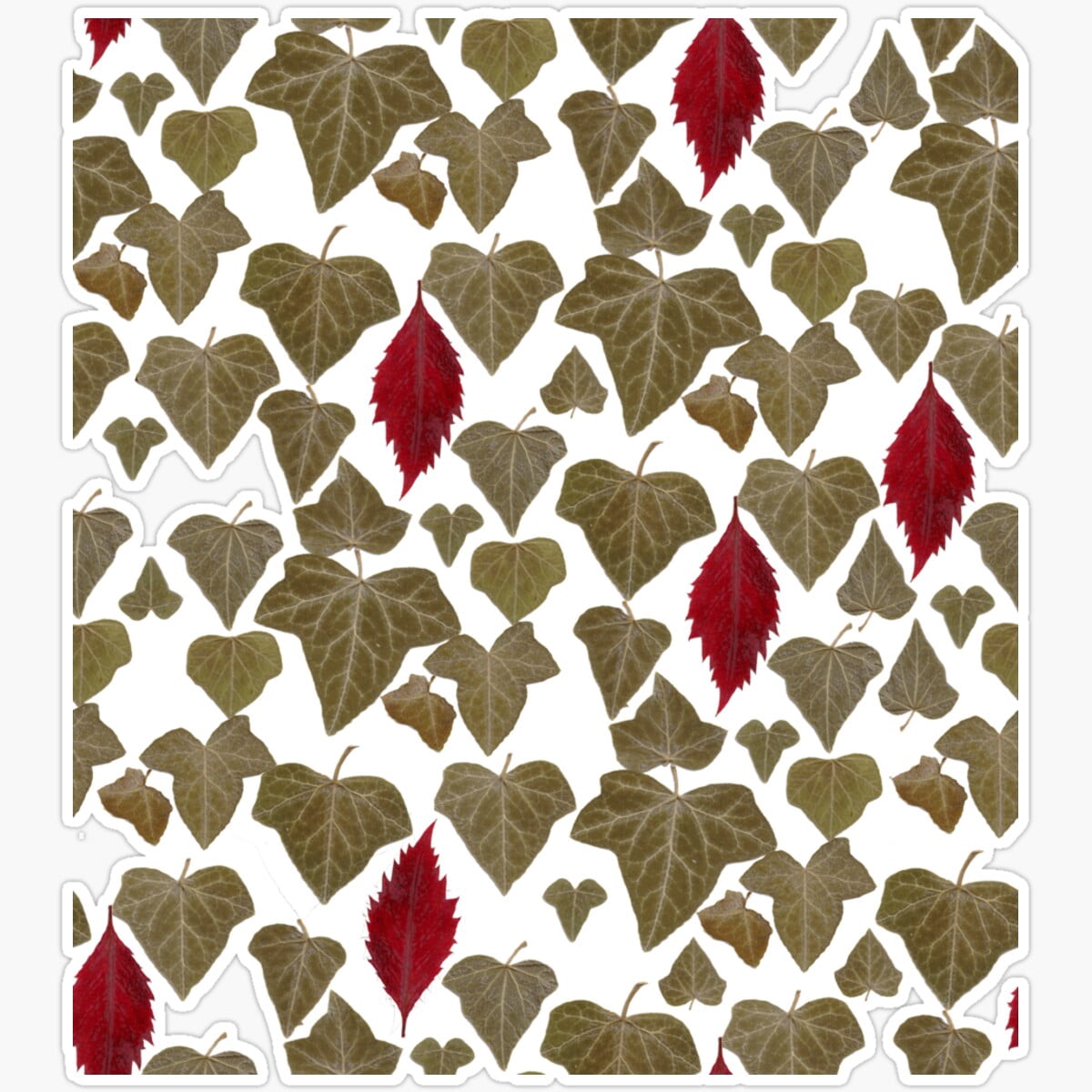 Kira Ivy leaves pattern light background Sticker Decorative Laptop ...