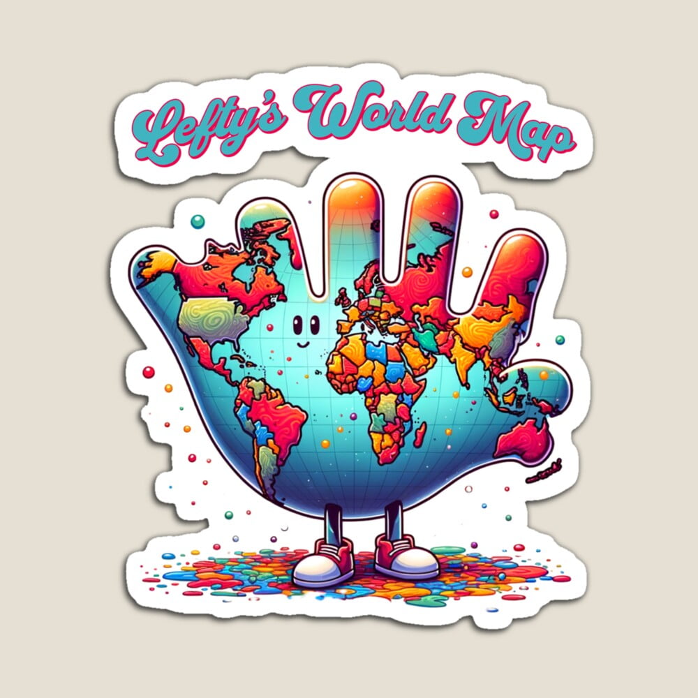 Kira - Left Handed Definition - Lefty'S World Map Sticker - 4323 Hot ...