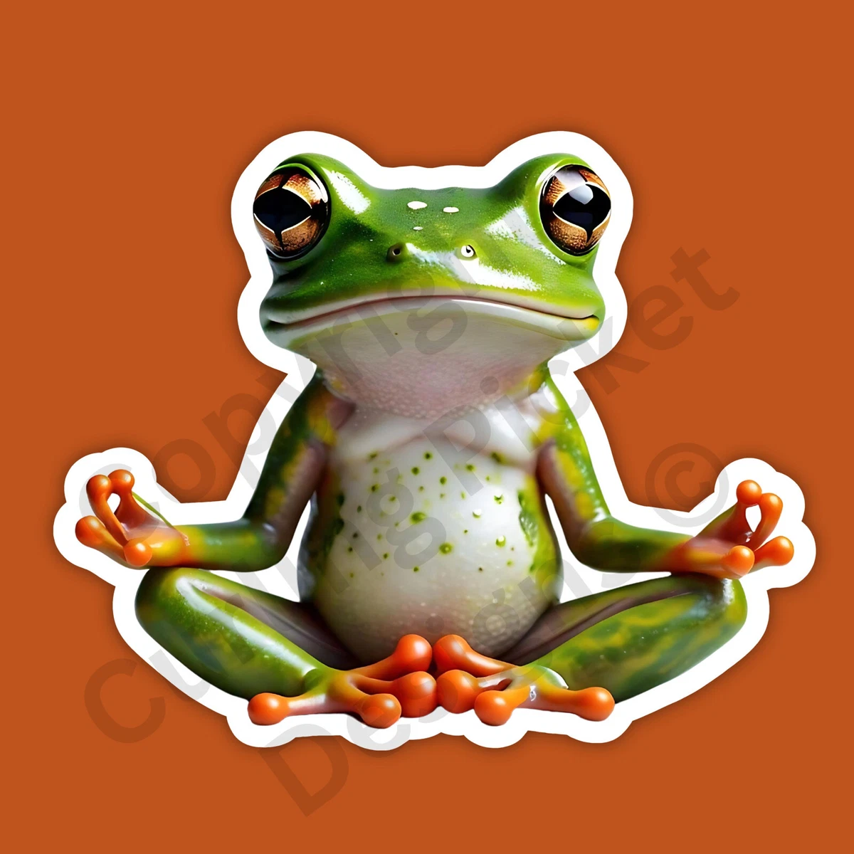 Kira Meditating Tree Frog Mindfulness Yoga Meditation Zen Vinyl Sticker ...