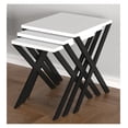 thumbnail image 1 of Kira Nesting Table 3-Pieces, Metal Legs Wood Base Nesting Table, White White + White + Contemporary + Rectangular + Wood + Hairpin, 1 of 6