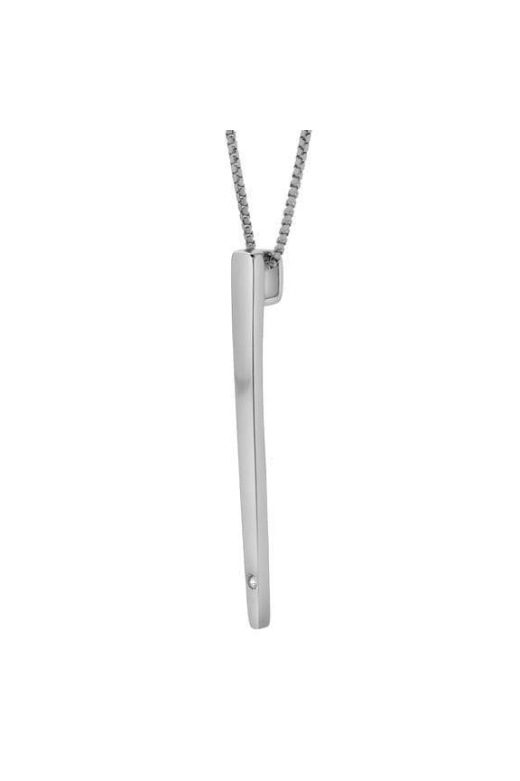 Kira Sterling Silver 0.08 Ct Diamond Bar Pendant