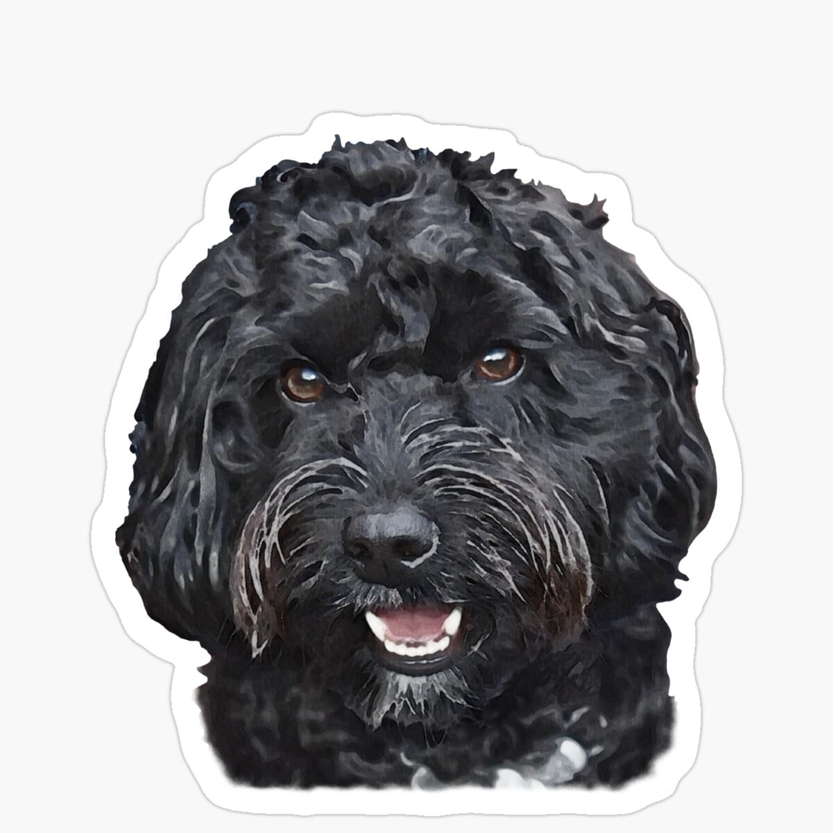 Kira Sticker - Black Doodle / Cockapoo Dog Sticker, Funny Waterproof ...