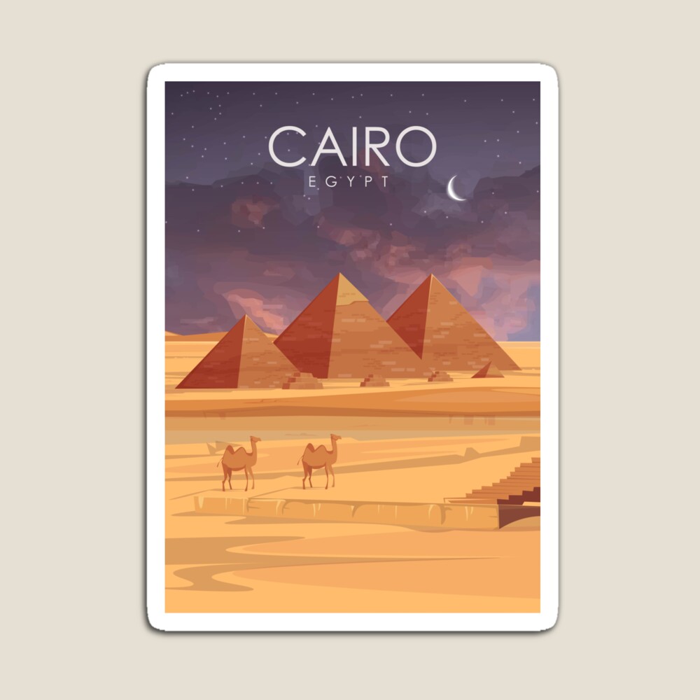 Kira Sticker With Cairo Egypt Vintage Minimal Retro Travel Poster At ...