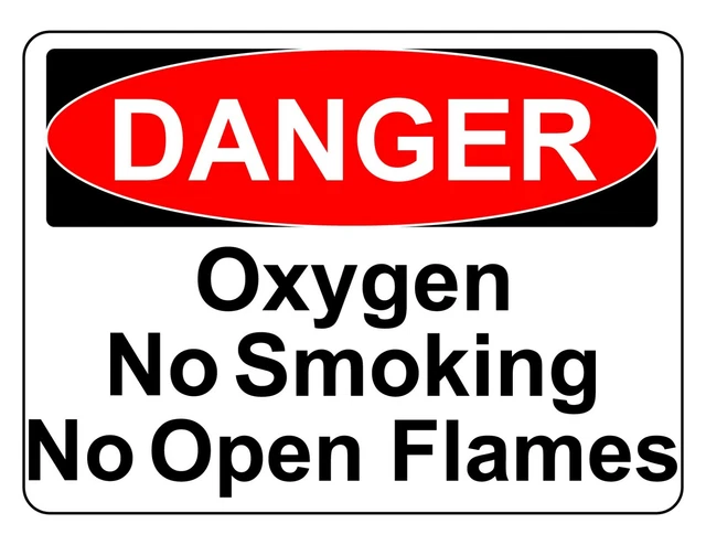 Kira Sticker With Danger Oxygen No Smoking No Flames Osha Decal Safety ...