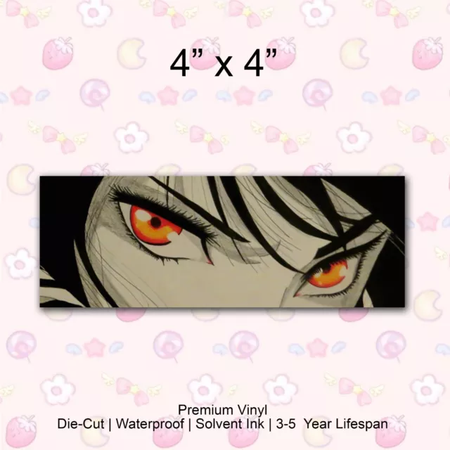 Kira Sticker With Evil Anime Eyes Villain Anime Vinyl Decal Angry Anime ...