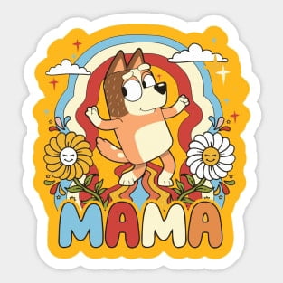Kira Sticker With Floral Bluey Mama Chilli Heeler Mothers Day Bluey S ...