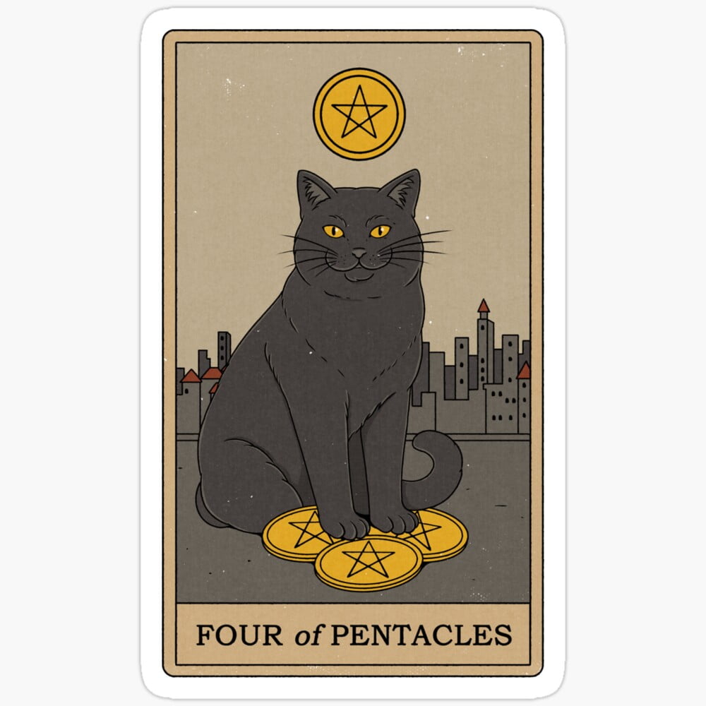 Kira Sticker - Four Of Pentacles Perfect Sticker Gift For Everyone ...