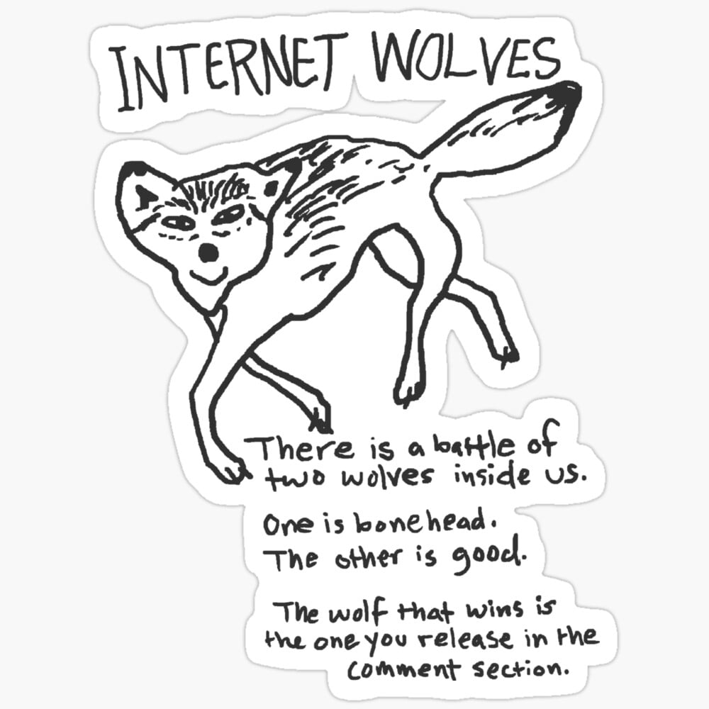 No Wolves Sticker Kira Sticker - Internet Wolves Sticker - Single, Trio, Or Squad ...