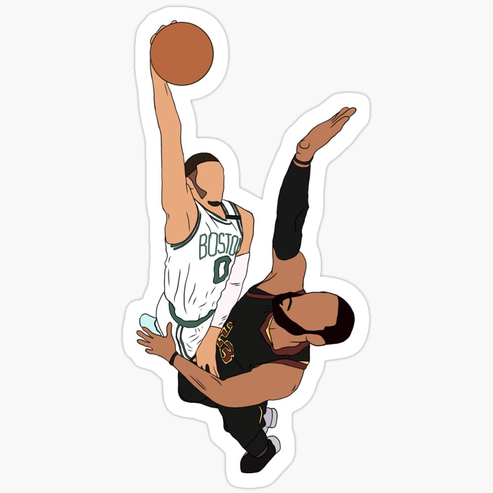 Sticker Dunks Kira Sticker - Jayson Tatum Dunks On Lebron Sticker - Single, Trio, Or ...