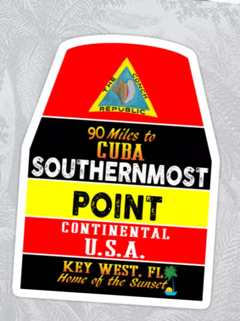 Key Point Stickers Kira Sticker With Key West Florida Cuba Southernmost Point Marker Decal ...