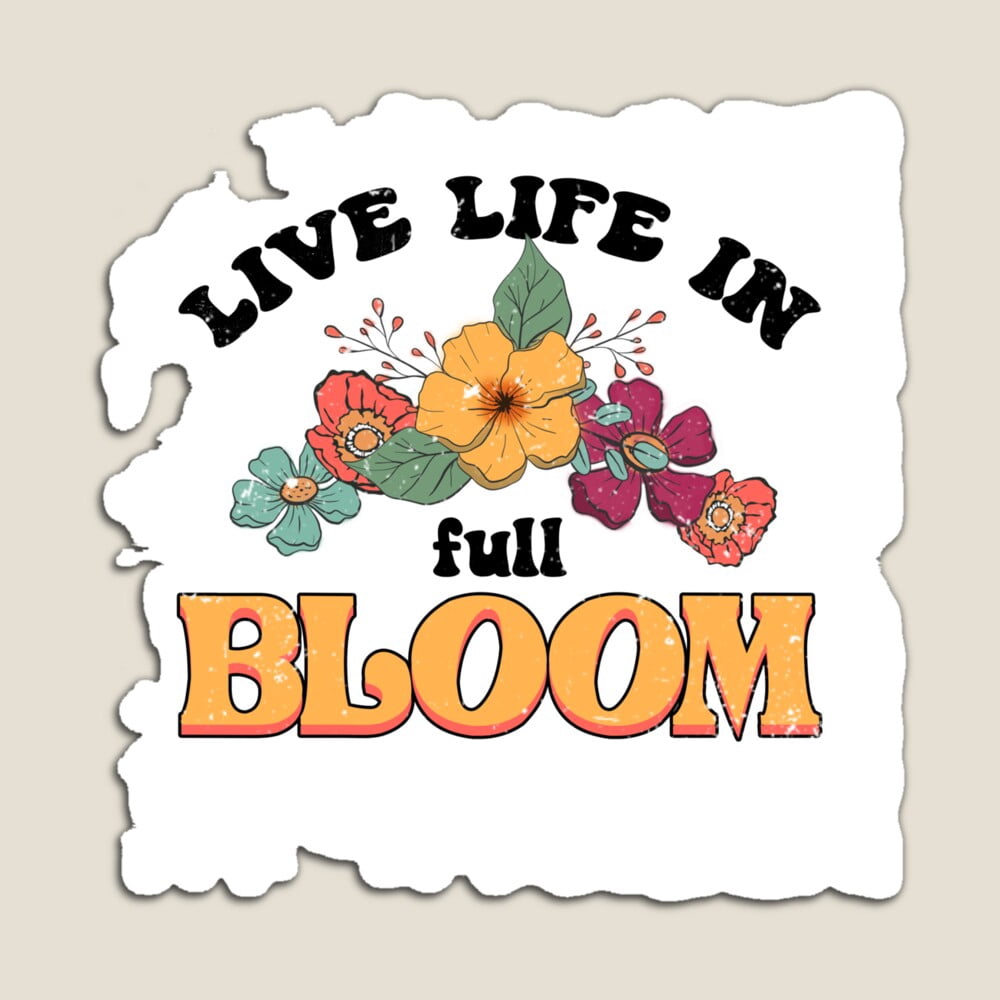 Kira Sticker With Live Life In Full Bloom Retro Sticker Decorative ...