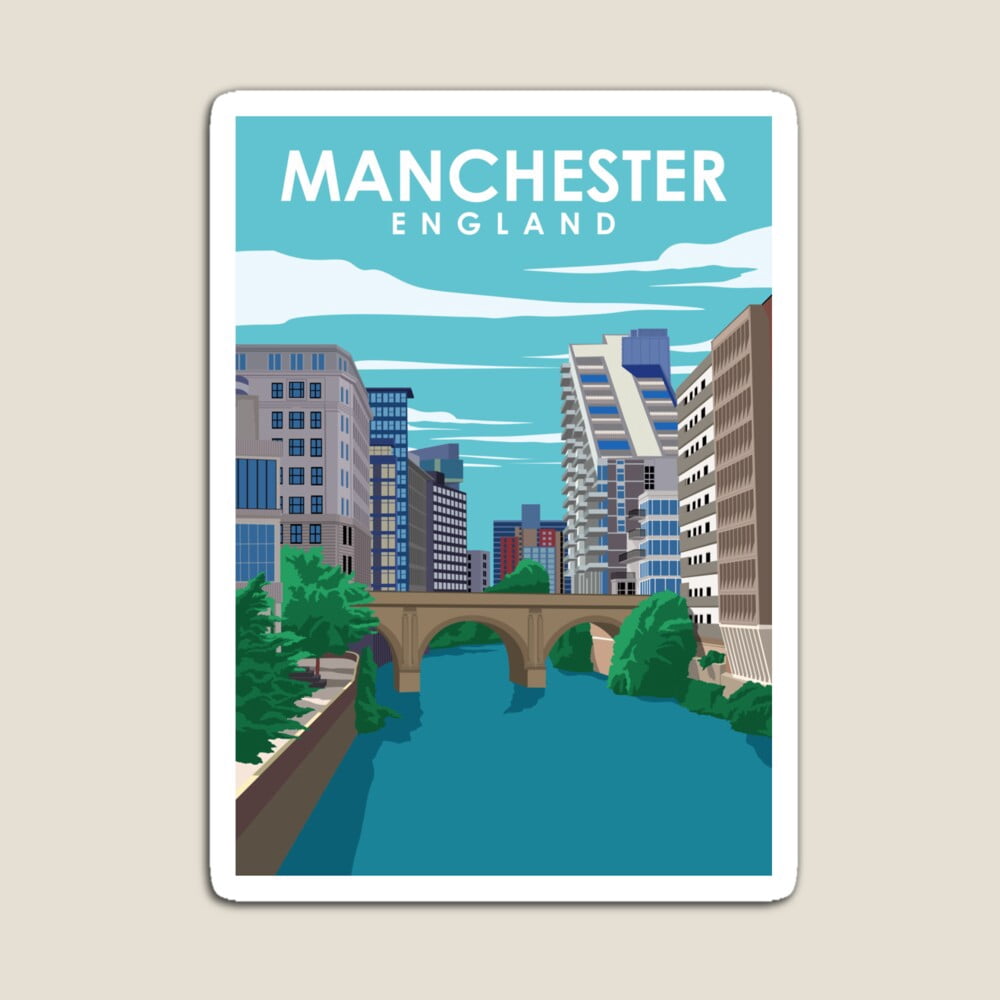 Kira Sticker With Manchester England Vintage Minimal Retro Travel ...