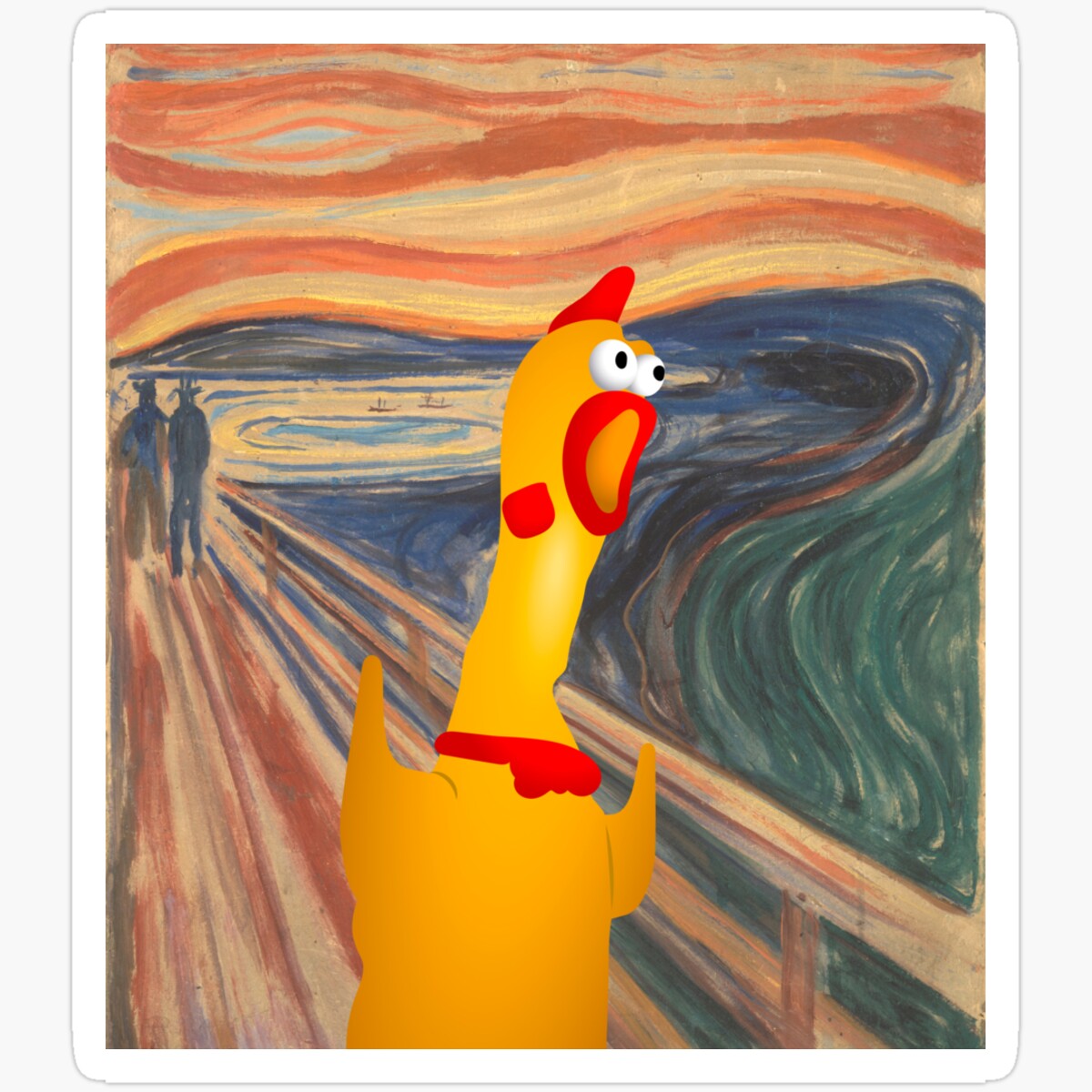 Kira Sticker - Rubber Chicken Scream Sticker, Funny Waterproof Decal ...