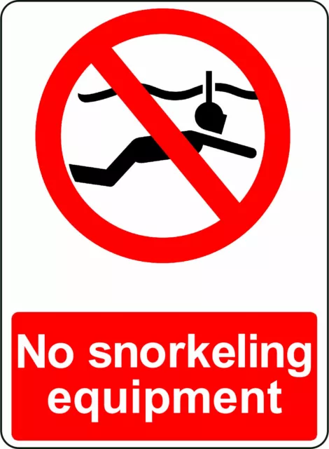 Kira Sticker With No Snorkeling Equipment Osha Decal Safety Sign Usa ...