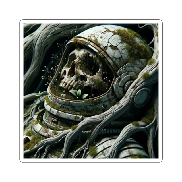 Kira Sticker With Sticker Decayed Astronaut Tattered Suit Roots- Design ...