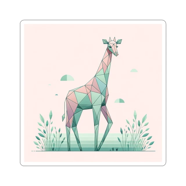Kira Sticker With Sticker Geometric Giraffe With Pastel Patterns ...