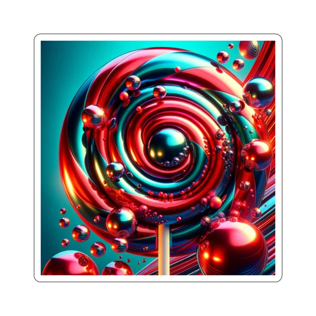 Kira Sticker With Sticker Glowing Red Lollipop Surreal Art Hyperrealism ...