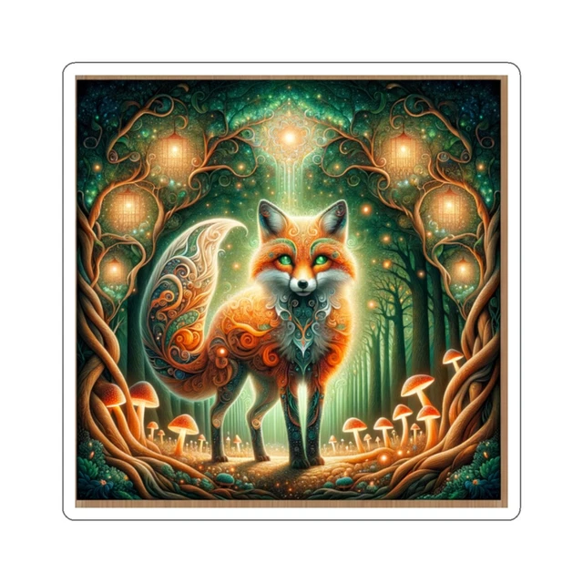 Whimsy Sticker Trend Kira Sticker With Sticker Whimsical Fox Glowing Lanterns Forest- Design ...