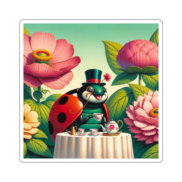 Kira Sticker With Sticker Whimsical Insects Afternoon Tea Artwork ...