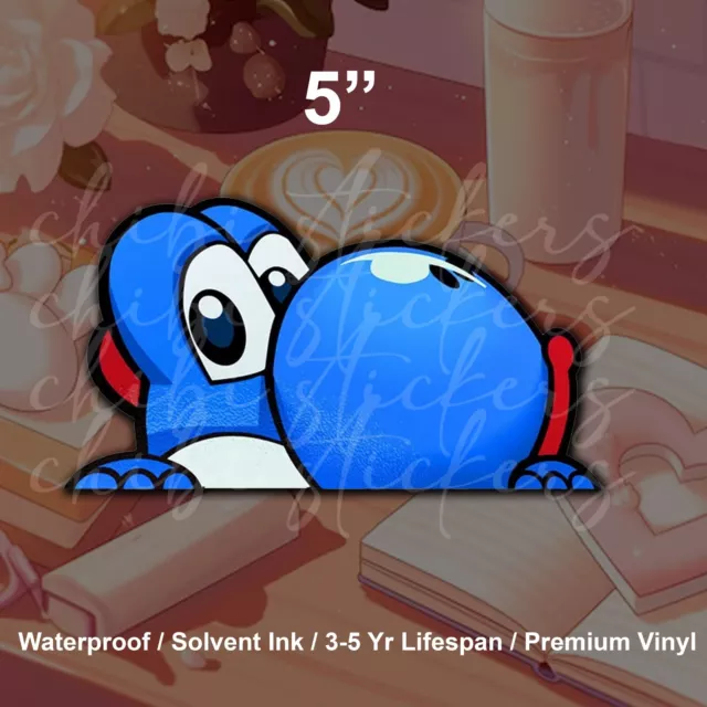 Kira Sticker With Super Mario Blue Yoshi Vinyl Waterproof Decal ...