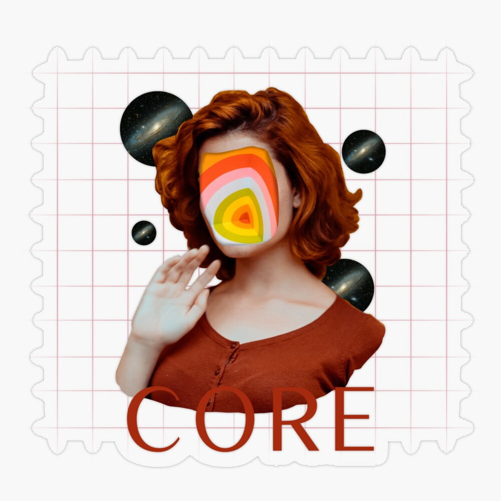 Kira Sticker With Surreal Core, Woman Face Modern Art With A Hidden ...