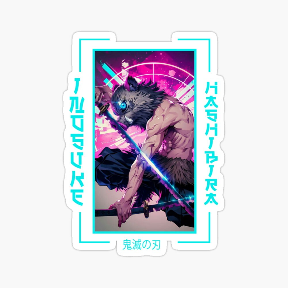 Kira Sticker With Inosuke Hashibira Sticker Decorative Laptop, Phone ...