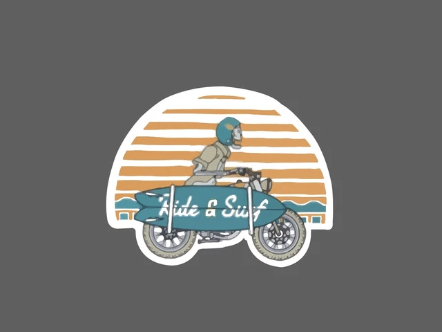 Kira Sticker With Ride And Surf Skeleton Waterproof Decorative Laptop ...