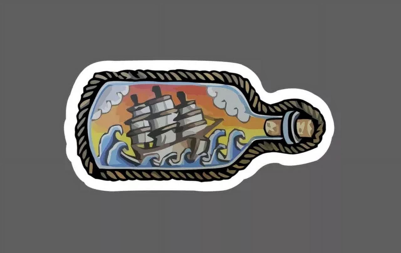 Kira Sticker With Ship In A Bottle Sailing Decorative Laptop, Phone ...