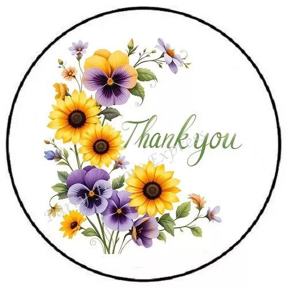Kira Sticker With Thank You Floral Flowers Decorative Laptop, Phone ...