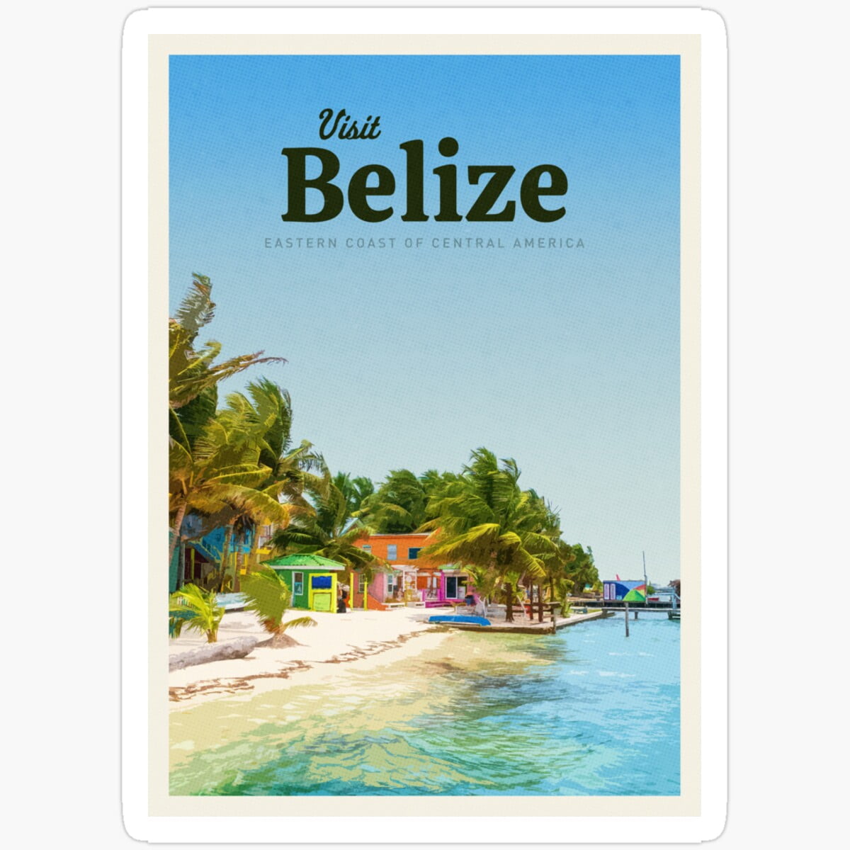Kira Visit Belize Glossy Sticker Waterproof Sticker for Water Bottles ...