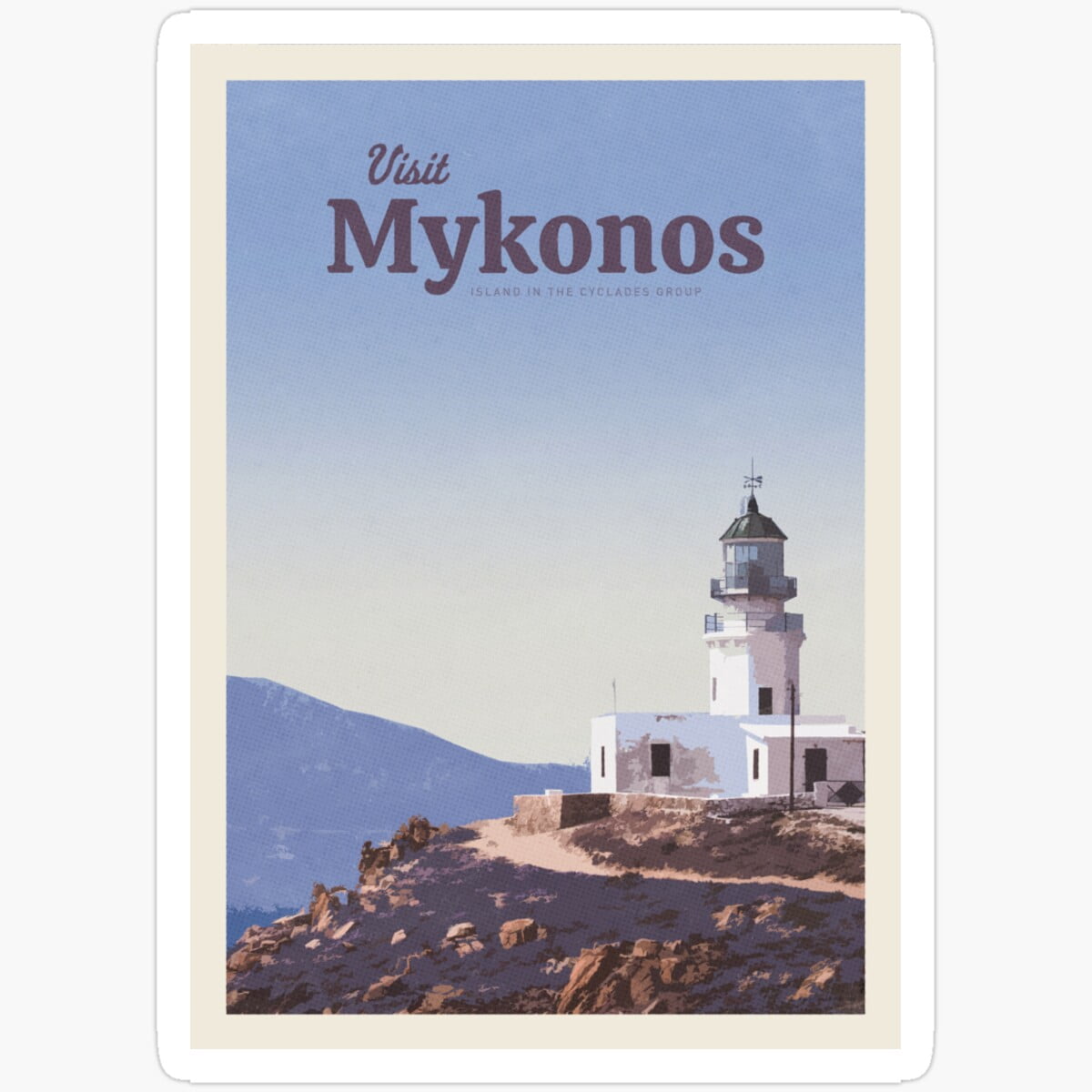 Mykonos Waterproof Vinyl Decal - 5 Inch Bumper Sticker For Car, Laptop, Window, Outdoor Use 4 thumbnail image