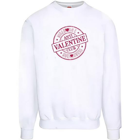KiraKira Anti Valentine Club T-Shirt, Distressed Stamp Graphic Valentine's Day Sweatshirt, Unisex S-5XL Hoodie, Gift for Singles