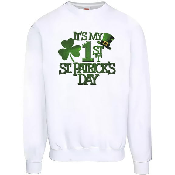 KiraKira First St. Patrick's Day Shirt, Adorable Irish Clover Sweatshirt, Cute Holiday Hoodie